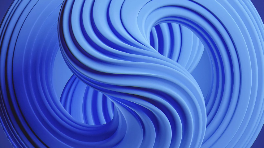 a blue artwork is displayed with wavy lines