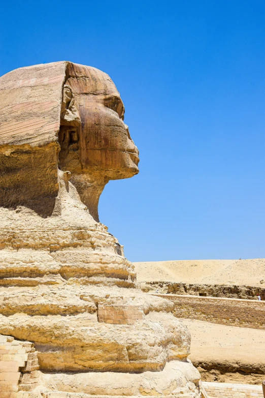 the sphinx of hatshaba with blue sky in background