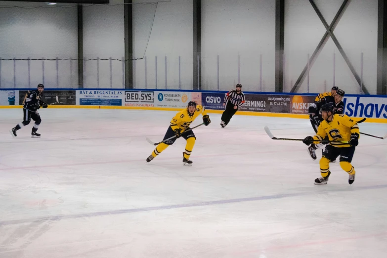 a bunch of young men playing ice hockey