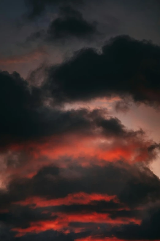 a po taken of the clouds at sunset