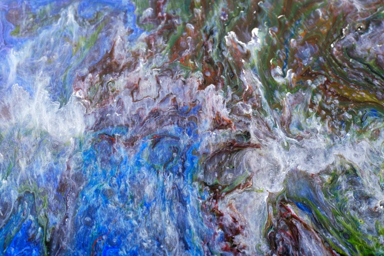 abstract art painting depicting multiple colors of a waterfall