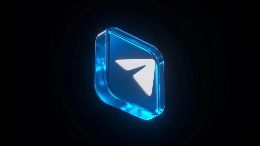 a glass emblem in the shape of a plane, that has been glowing blue