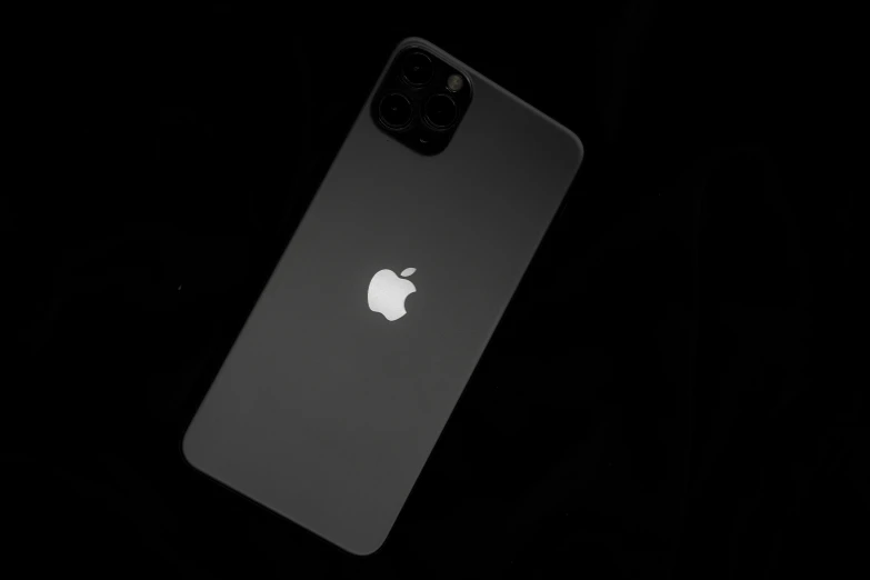 the back view of an iphone, from top down