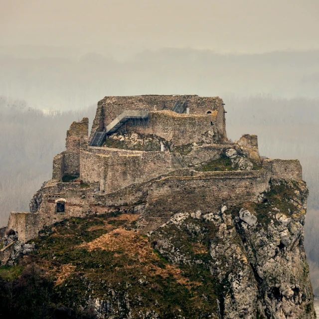 there is a large castle built on a hill