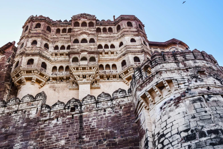 a very tall castle like structure with many windows