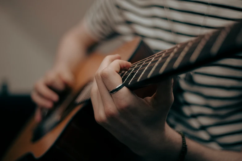 a person with a guitar in their hands