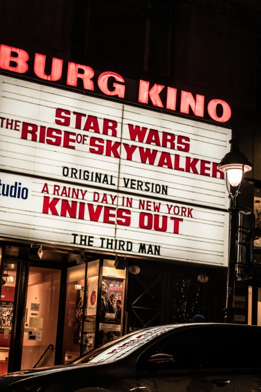 the marquee reads the story of how star wars was originally filmed