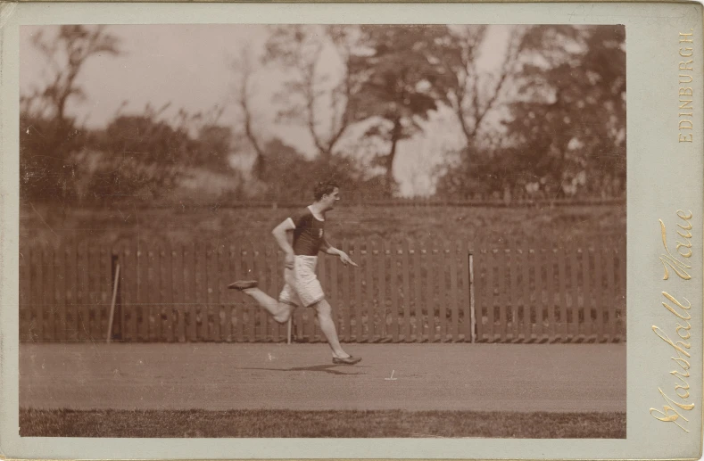 a vintage po of a young man on a tennis court