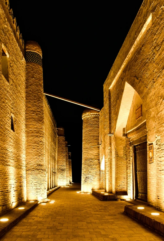 lights illuminate the buildings near to each other