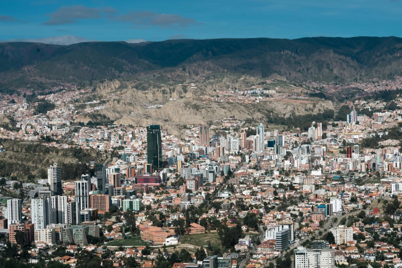 a bird - eye view of the city and surrounding buildings