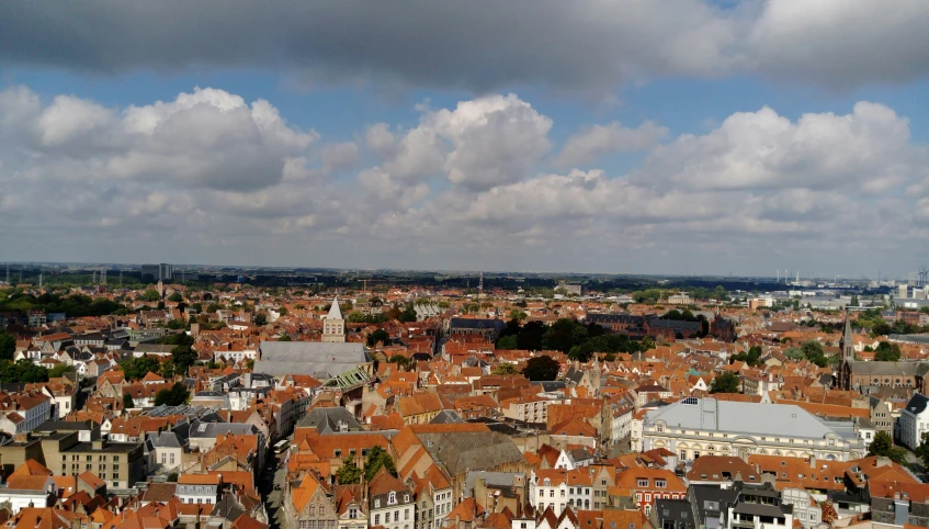 this is a picture from above of the roofs