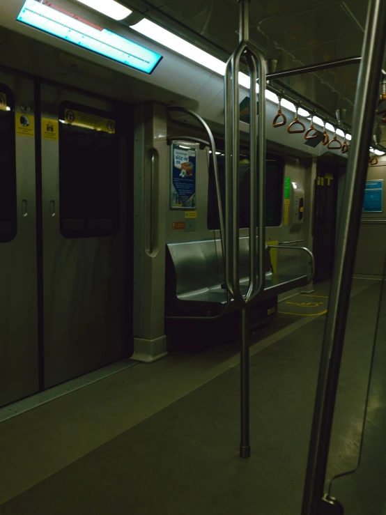 a train car with lots of steel bars on the sides