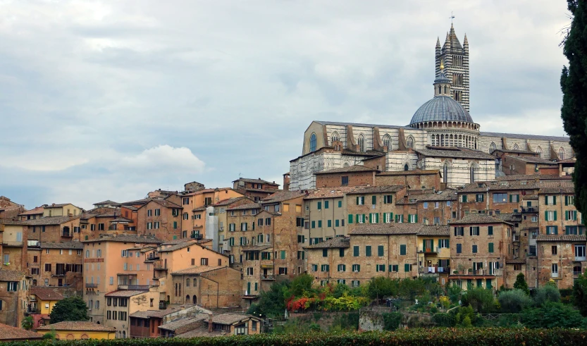 there are many old buildings on this hill