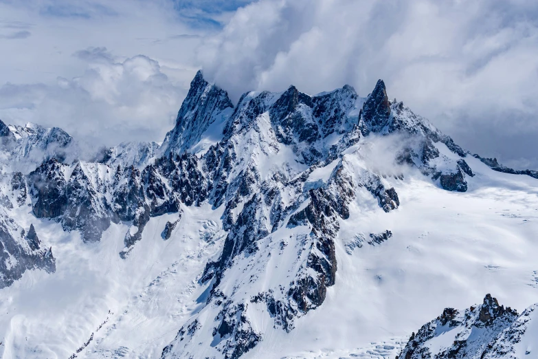 mountains and valleys are shown in the snow