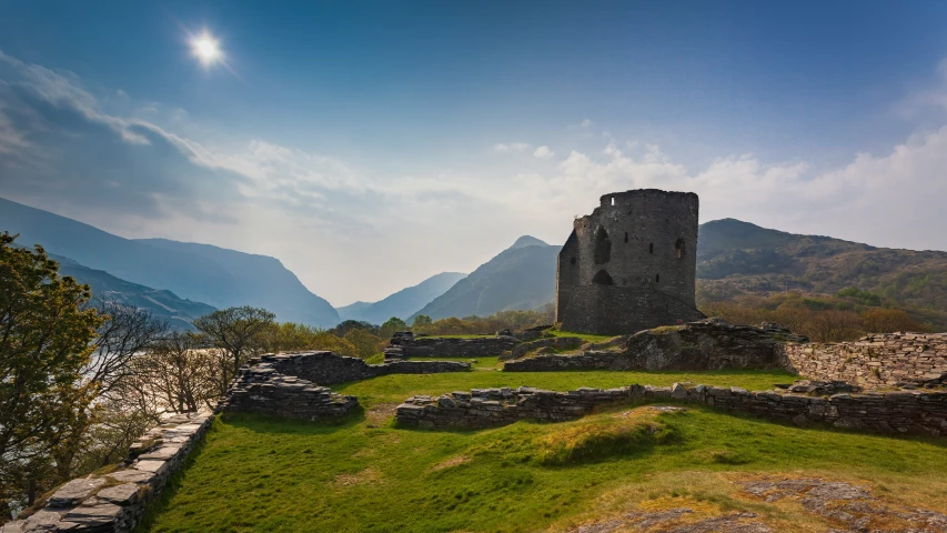 a castle is sitting in the middle of nowhere