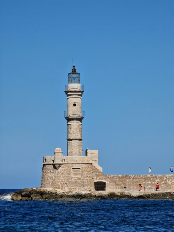 the light house is built into the water