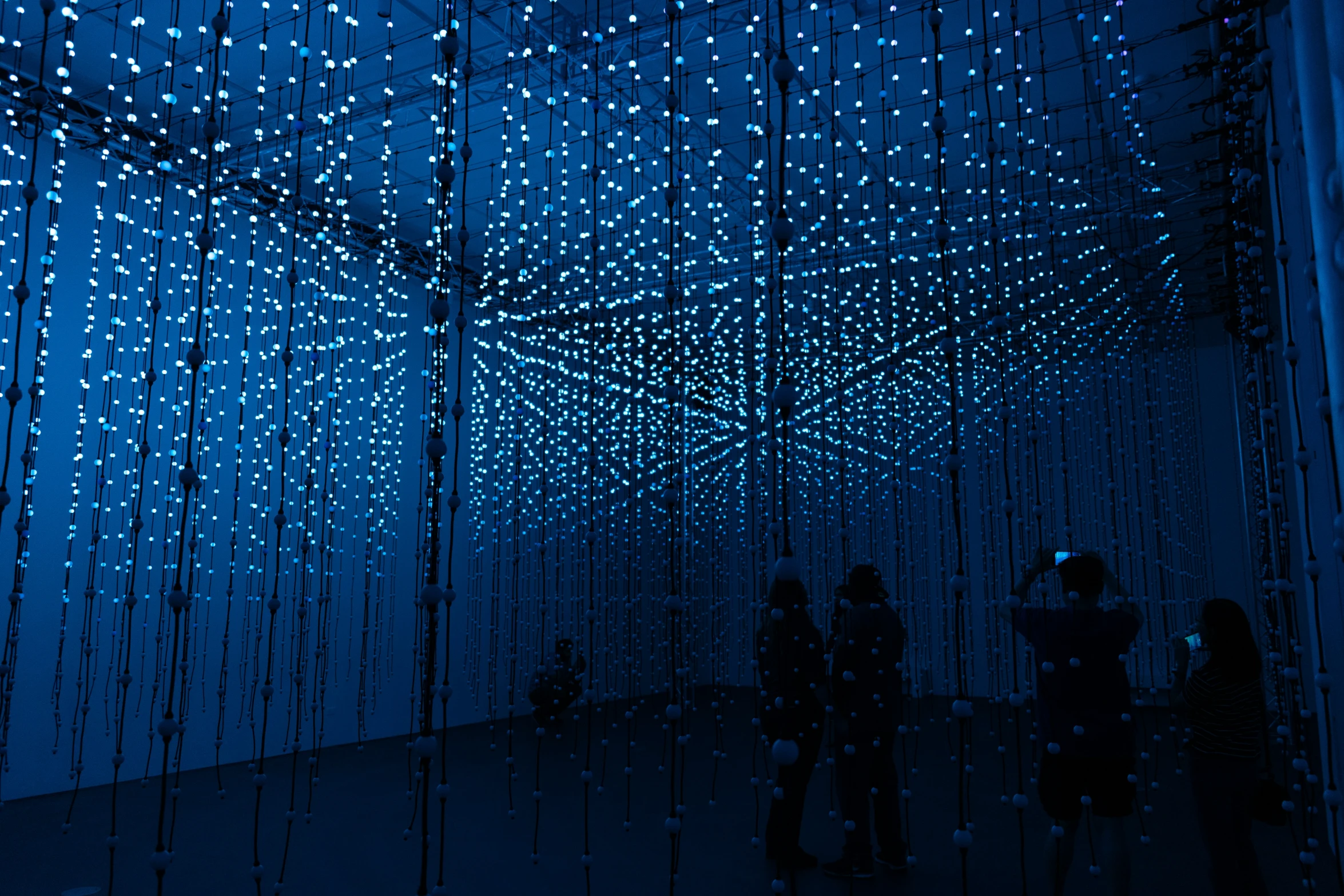 an installation that appears to be lit by various lights