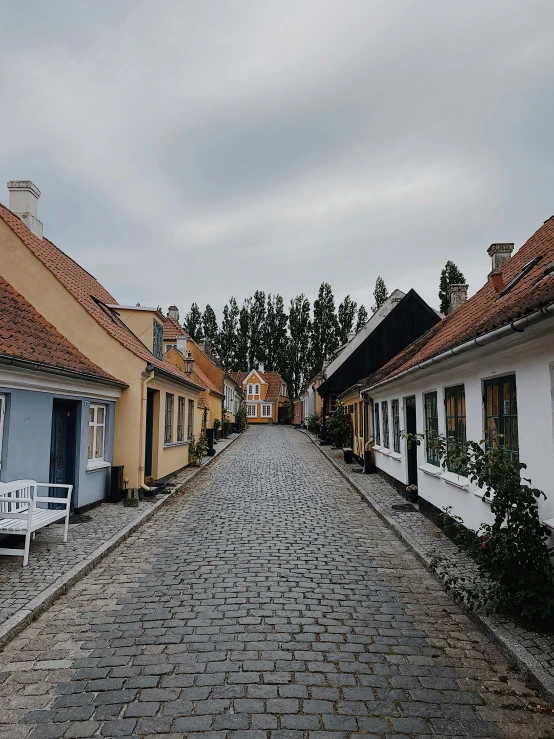 the street is narrow enough for parked cars