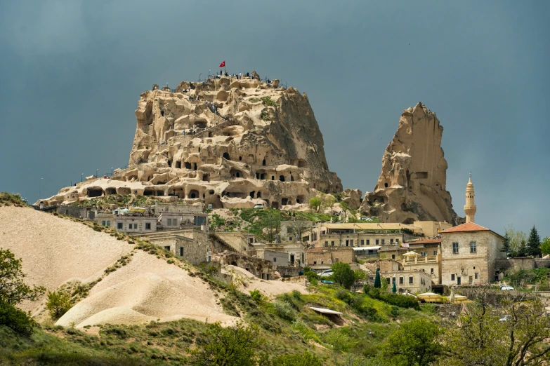 a group of hills on top of a hill