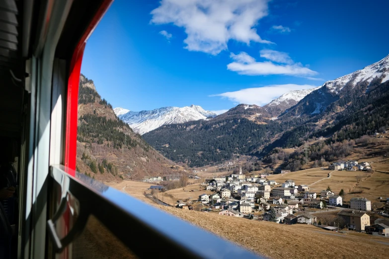 an image taken from a window on a train