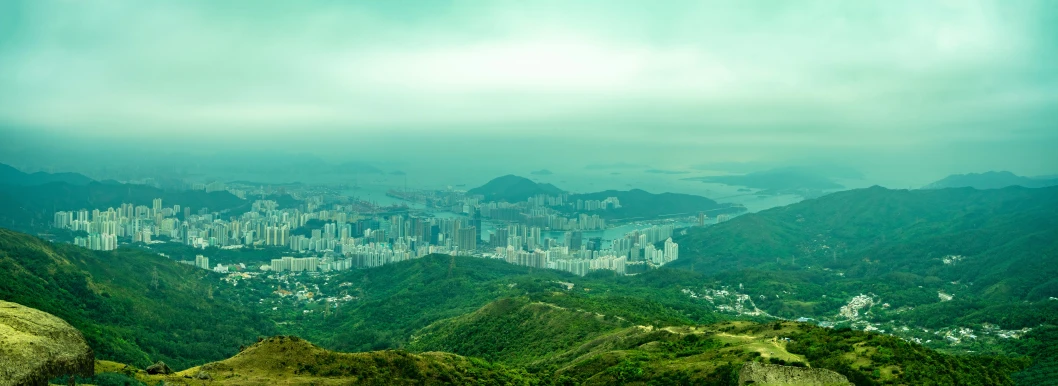 a very big city surrounded by lots of mountains