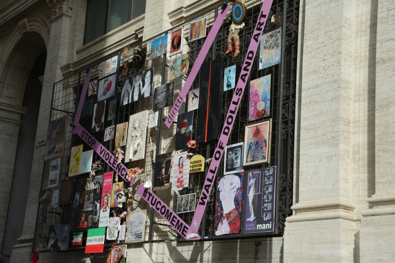 a building with a display on the side of it