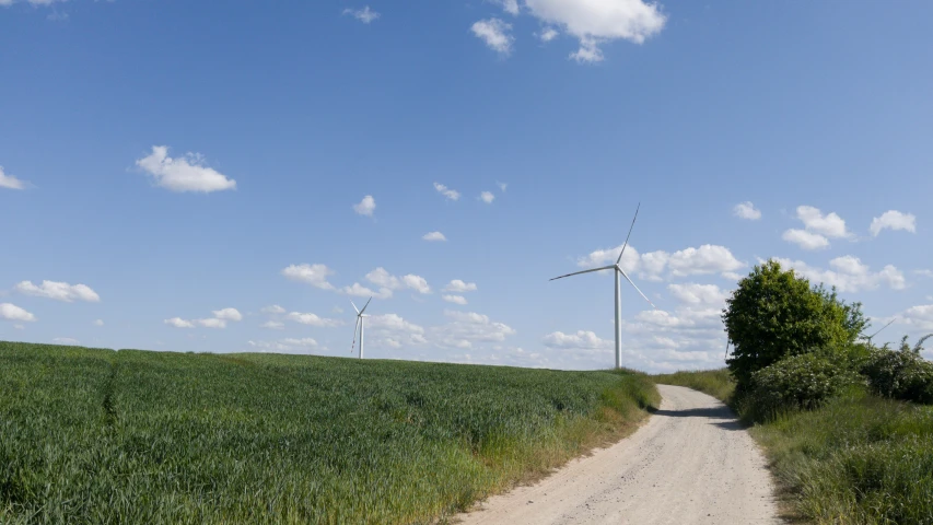 an empty dirt road leads to an empty field