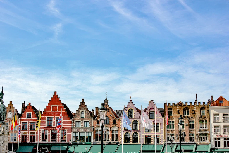 many european buildings are being displayed on the street