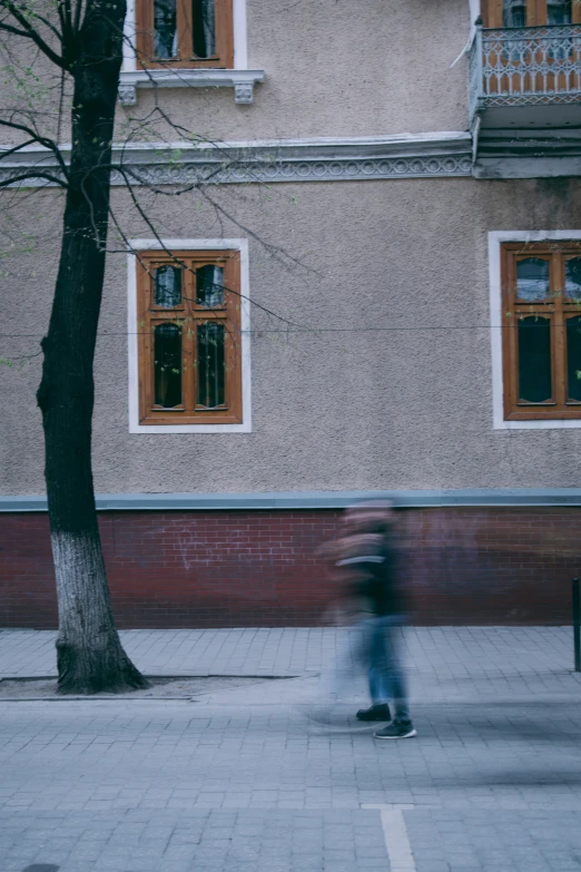 a person that is standing next to a tree