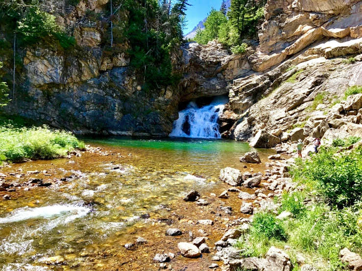 there is a small waterfall on the river