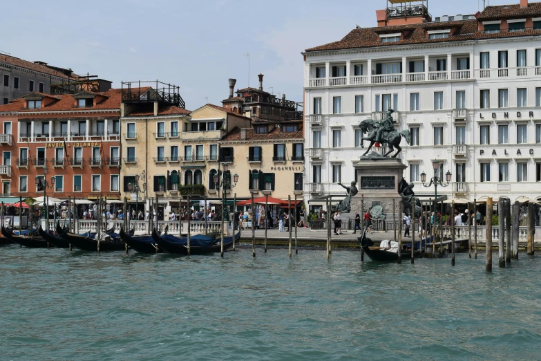 a city has water and many boats