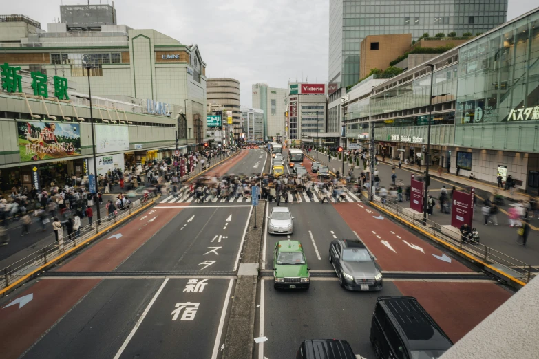 people in the street of a large city