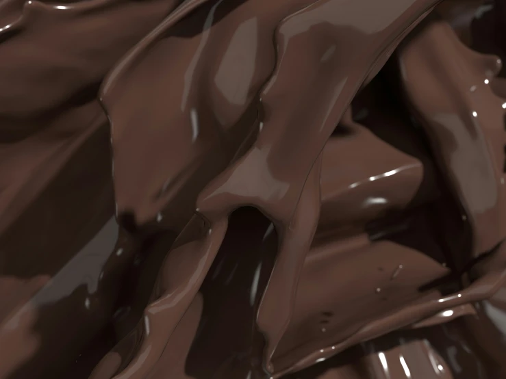 closeup of flowing chocolate paint