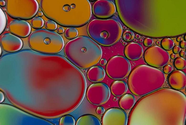 an abstract colorful background with a mixture of bubbles