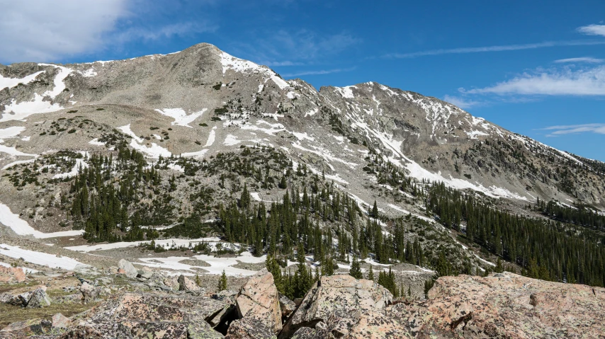 a mountain with a very tall mountain side