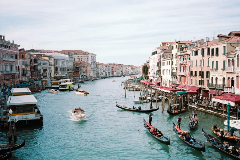 a wide s shows the waterway with several boats in it