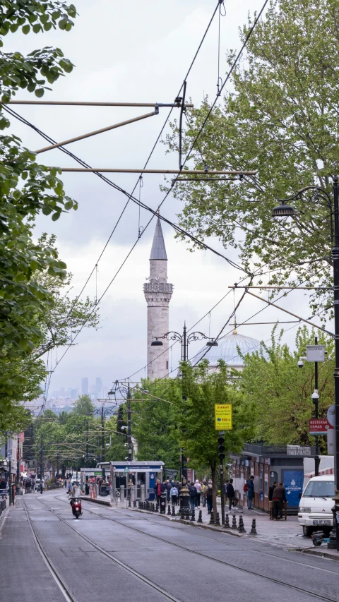 the traffic light is located in the center of the road