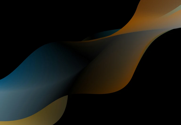 blue and gold smooth wavy line on a black background