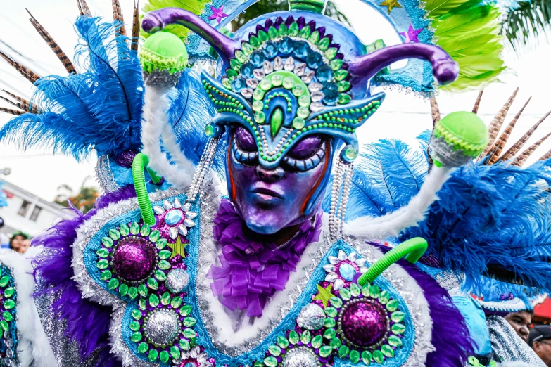 a close up of a costume on a person