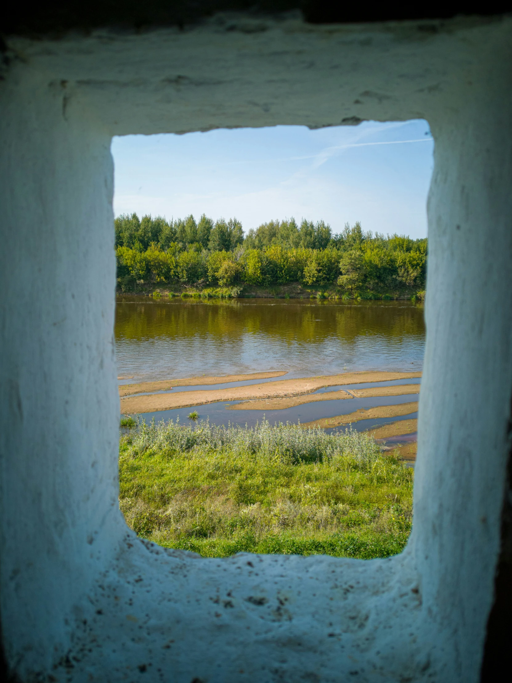 an out door view of some water and land