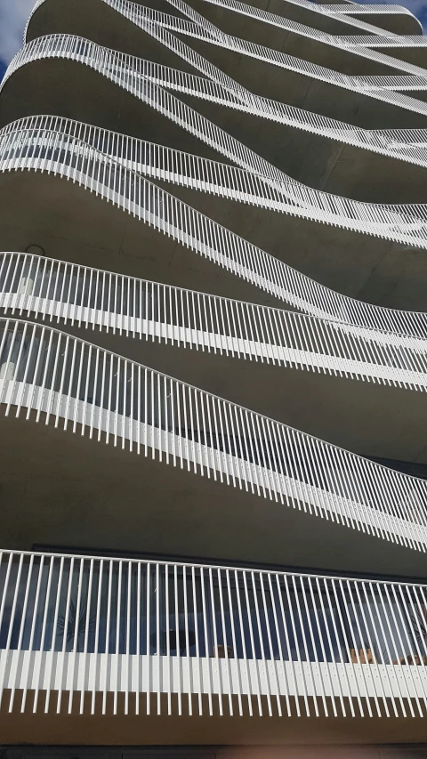 there are lines on the facade of a building