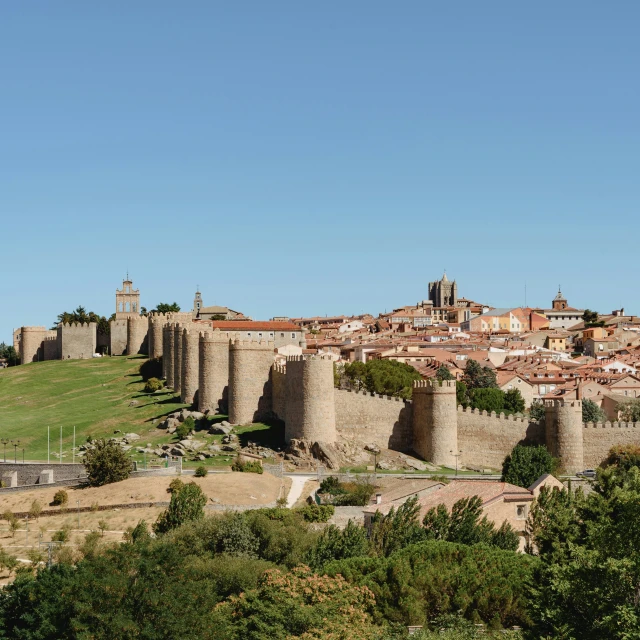 the large village on the hillside has many buildings