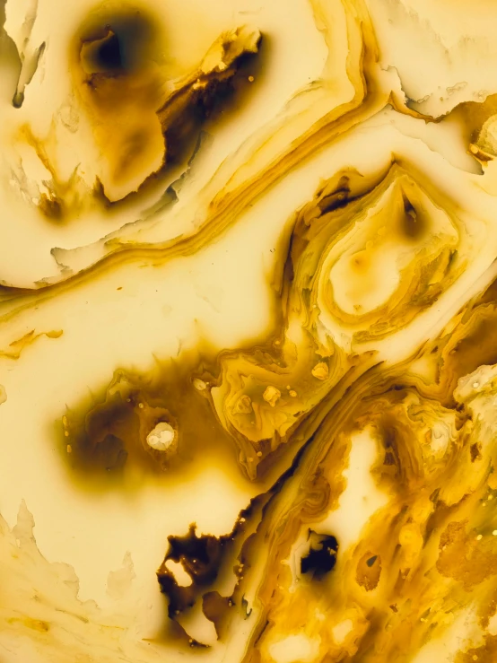 a mixture of yellow fluid and brown