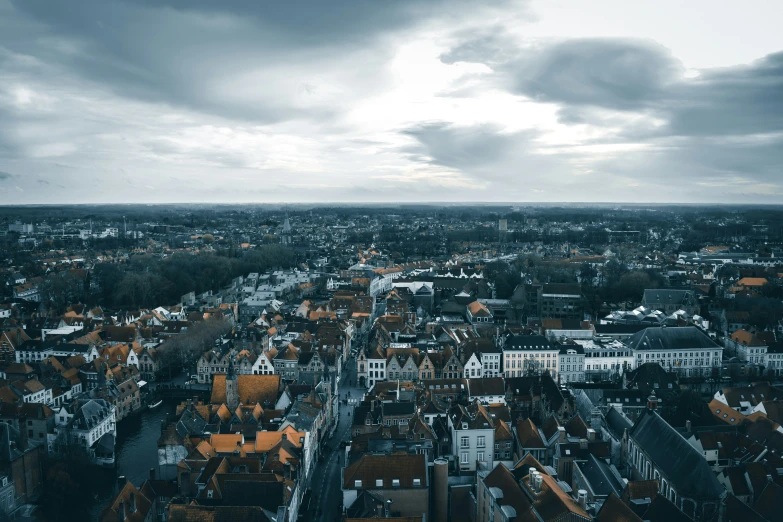 an aerial view of an urban area during the day