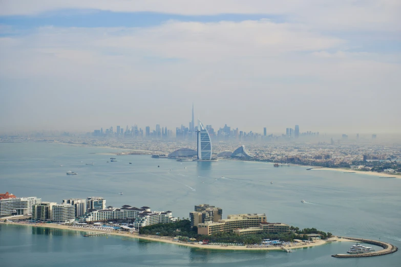 a large body of water surrounded by tall buildings