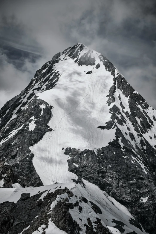 the peak is standing out in the snow