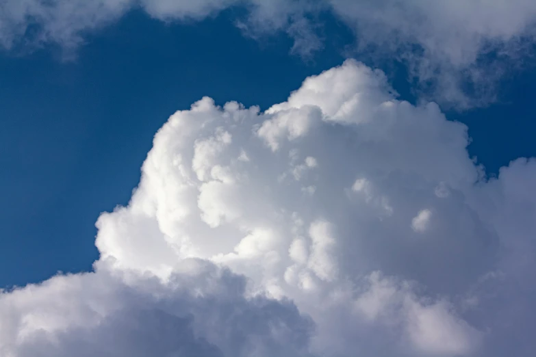 the airplane flies into the cloudless sky