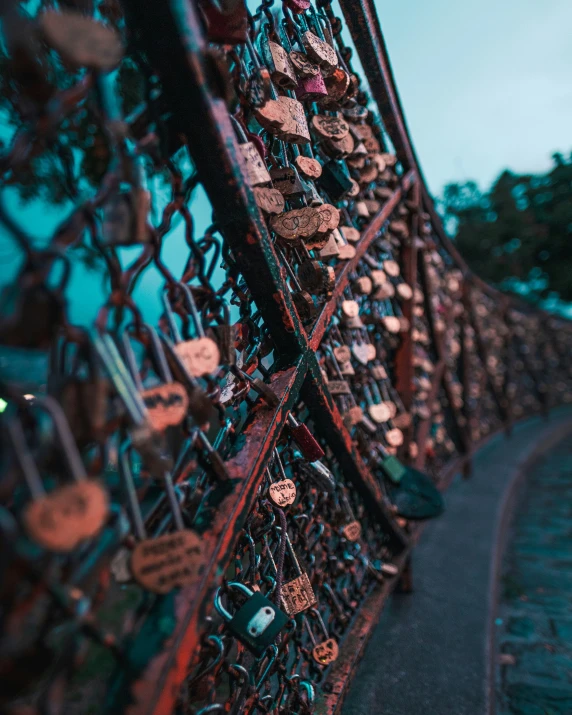 the wall is made up of many different locks