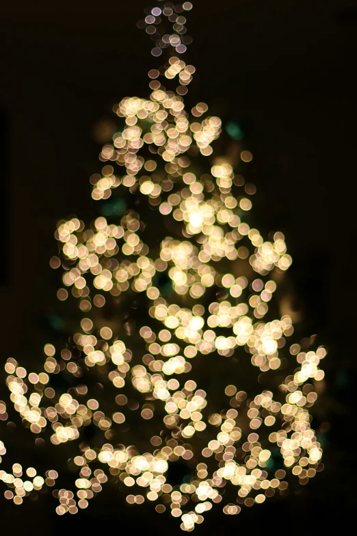 a light up christmas tree that is sitting in front of a building