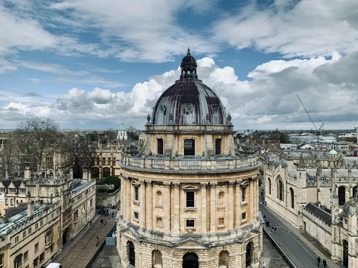 view of the dome and surrounding buildings from above